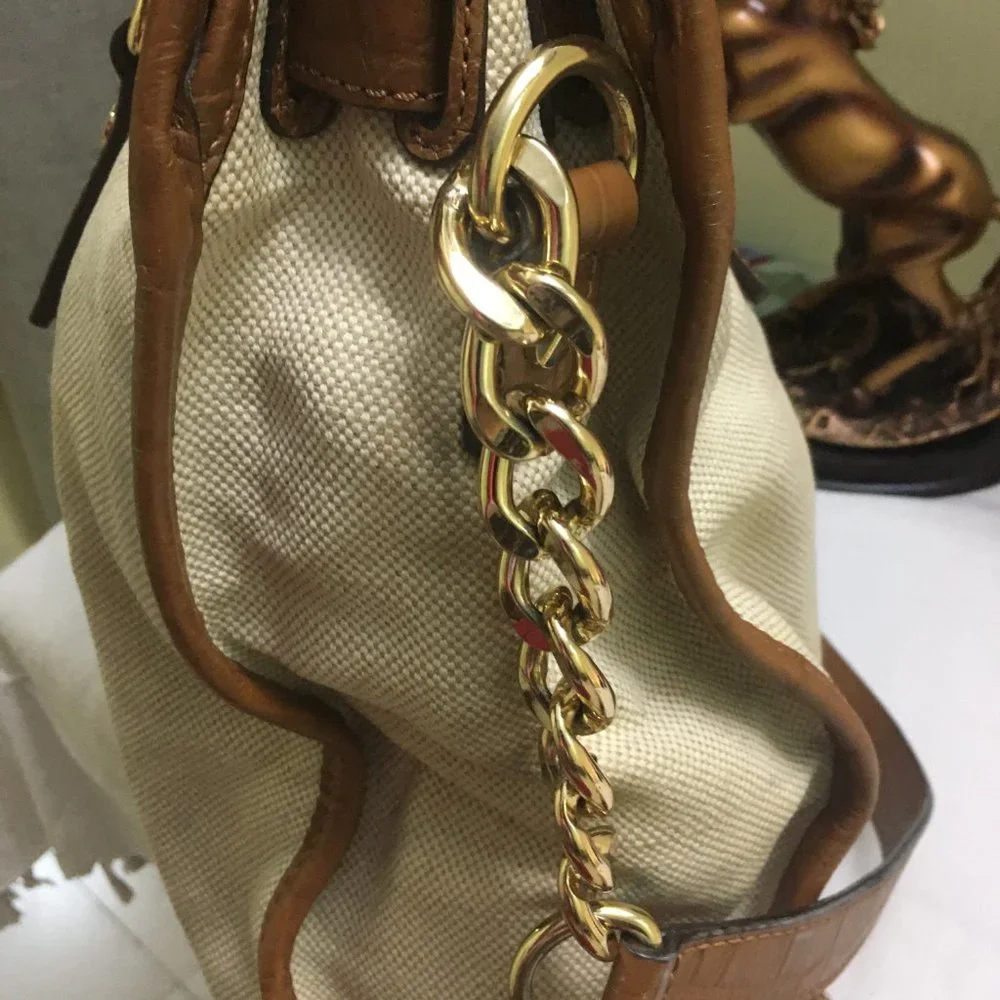 At best price: Authentic Michael Kors Hamilton NS Canvas/ Leather Tote - Picture 15 of 16